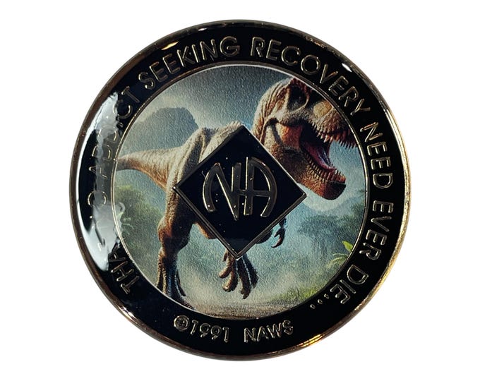 T-Rex NA Medallion: Narcotics Anonymous Recovery Gift