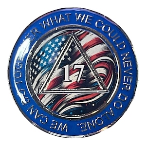 AA New York Skyline Recovery Medallion – Statue of Liberty – Serenity Prayer Chip – “We Can Do Together” Token