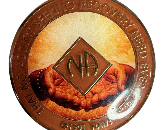 Open Hands NA Recovery Token – Surrender & Service Sobriety Chip