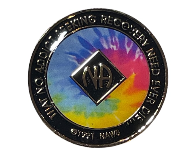 Tie-Dye NA Medallion: Customizable Sobriety Chip