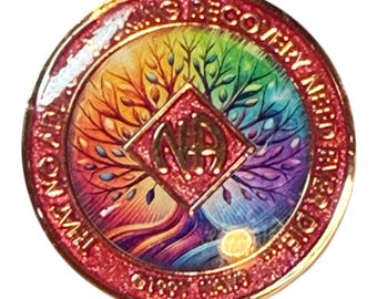 Bronze Tree of Life NA Medallion: Narcotics Anonymous Recovery Gift