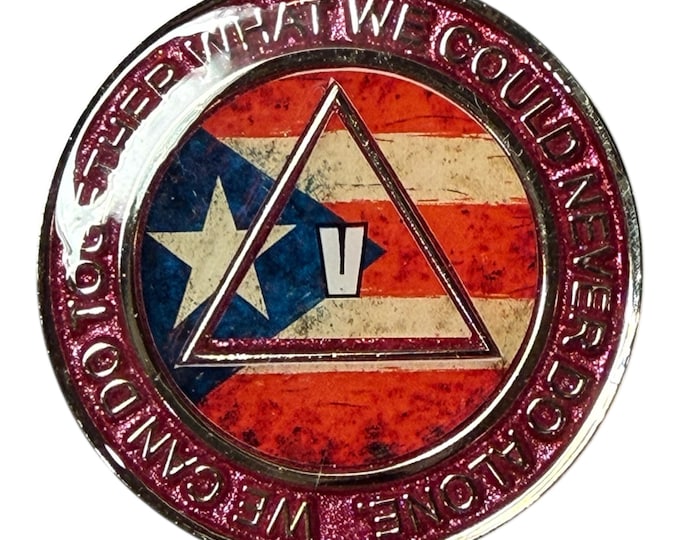 Puerto Rico Flag AA Medallion – Clean Time Chip