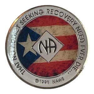 NA Puerto Rico Recovery Medallion – Custom Clean Time & Color – Handmade Narcotics Anonymous Chip – Resin Sealed Sobriety Token
