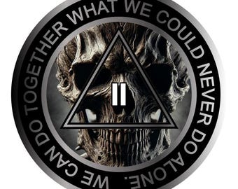 Gothic Skull AA Token – Dark Warrior Sobriety Coin- Resin Finish