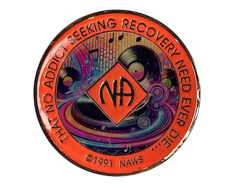 Music-Themed NA Medallion: Narcotics Anonymous Sobriety Gift | Bronze Recovery Token