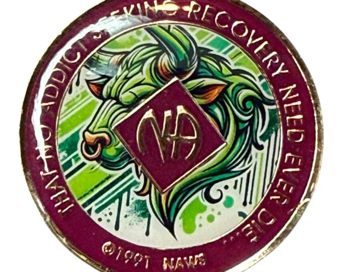 Taurus NA Token: Colorful Narcotics Anonymous Recovery Chip | Bronze Sobriety Medallion