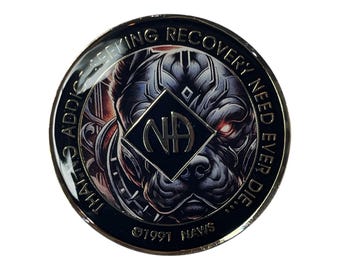 Pitbull NA Token: Narcotics Anonymous Recovery Medallion | Bronze Sobriety Chip