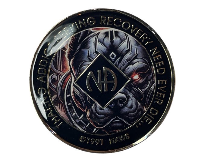 Pitbull NA Medallion: Narcotics Anonymous Recovery Token
