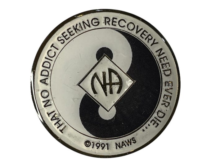 Yin Yang NA Medallion: Narcotics Anonymous Recovery Gift