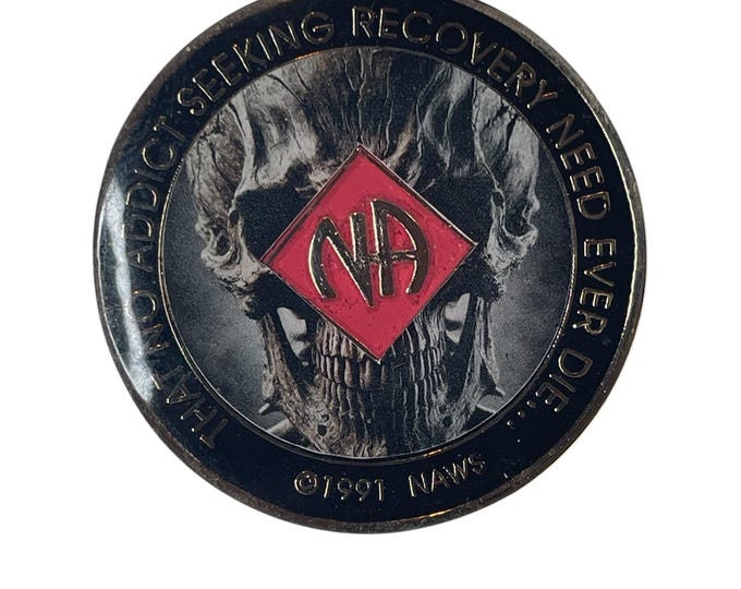 Skull Narcotics Anonymous Recovery Medallion