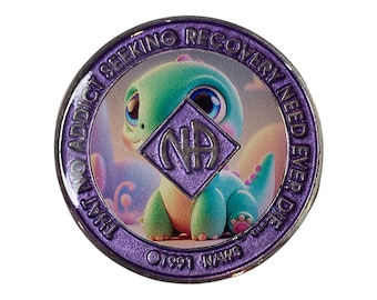 Baby Dinosaur NA Medallion: Narcotics Anonymous Recovery Coin | Bronze Sobriety Chip