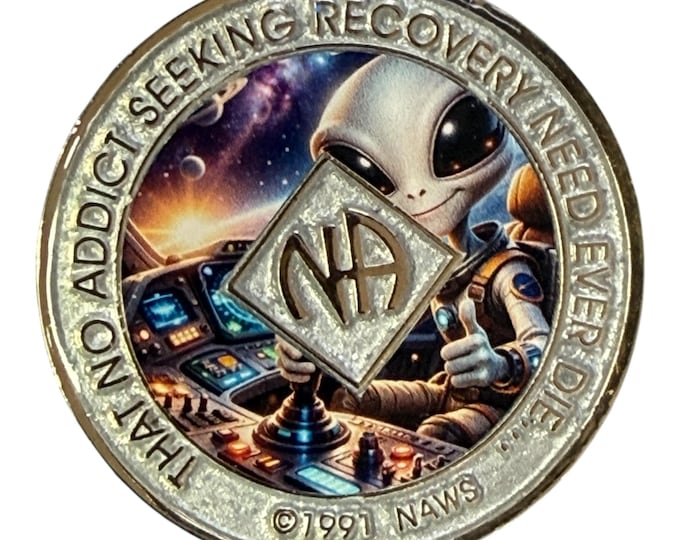 Alien Astronaut NA Recovery Token – Narcotics Anonymous Sobriety Coin