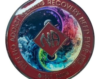 Universe Yin Yang Narcotics Anonymous Recovery Medallion | Bronze Sobriety Token