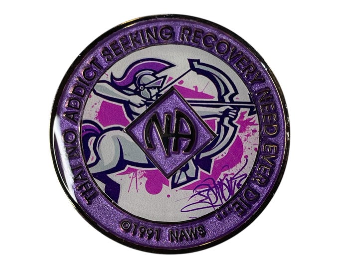 Sagittarius NA Medallion: Colorful Narcotics Anonymous Recovery Coin