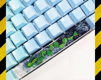 Rayqua.za spacebar keycap resin, custom Green Dragon spacebar keycap, resin keycap for mechanical keyboard