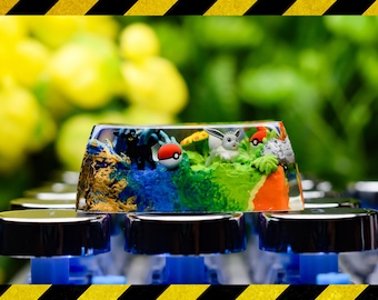 Umbre.on & Eev.ee keycap, size 2u, 2.25u, 2.75u, custom keycap, birthday gift, artisan keycap for mechanical keyboard