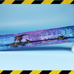 FFXIV Gae Bolg spacebar keycap resin with blue purple background, custom spacebar keycap, resin keycap for mechanical keyboard
