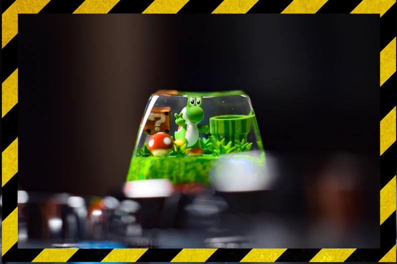 Mario Keycap Resin, Super Mario Game Characters, Yoshi Keycap Custom ...