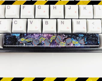Rayqua.za Shiny  spacebar keycap resin with galaxy base, custom Gray Dragon spacebar keycap, resin keycap for mechanical keyboard