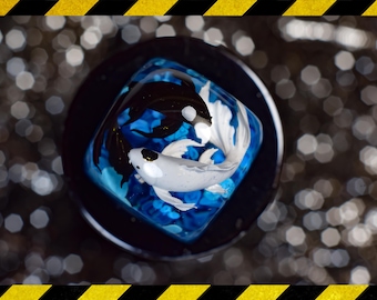 Yin and Yang Koi Fish keycap resin, animal keycap, gift for her, gifts for him, birthday gifts, cute keycaps, custom gift for gamer