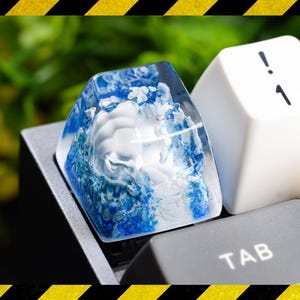 Nineta.les Shiny  keycap resin, Poke.mon white-tailed fox with red eyes, birthday gift, artisan keycap for mechanical keyboard