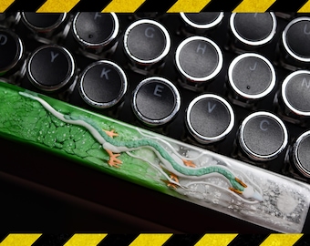 Haku Spi.rited A.way Dragon spacebar keycap with white green base, custom spacebar anime keycap resin, resin keycap for mechanical keyboard
