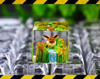 Eev.ee Resin Keycap, Artisan Mechanical Keyboard Keycap, SA Profile, Cherry MX Compatible