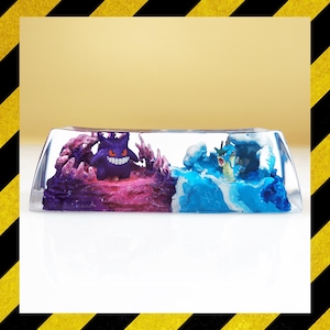 Purple Character and Gya.ra.dos keycap, size 2u, 2.25u, 2.75u, custom keycap, birthday gift, artisan keycap for mechanical keyboard