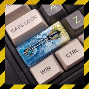 The Oathkeeper spacebar keycap resin, custom Sword King.dom Hearts spacebar keycap, resin keycap for mechanical keyboard