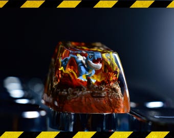 Tyrun.t Shiny Blue keycap resin, custom keycap, gift for him, birthday gift, artisan keycap for mechanical keyboard