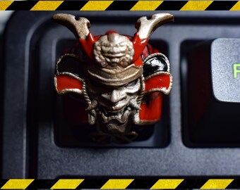 Samurai Mask Helmet keycap artsian, Oni Mask keycap, Japanese keycap, cool keycap, birthday gift, artisan keycap for mechanical keyboard