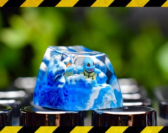Tecla artesanal Resin Squirtle, accesorio para teclado mecánico, perfil SA 1u