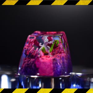 Shiny Mew.two keycap resin, custom keycap resin, gift for him, birthday gift, artisan keycap for mechanical keyboard