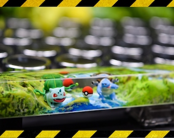 Buba.saur Blas.toise Squirl.le Geo.dude  spacebar keycap resin, birthday gift, resin keycap for mechanical keyboard