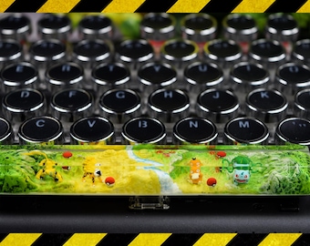 Zerao.ra Rai.kou Psy.duck Buba.saur   spacebar keycap resin, birthday gift, resin keycap for mechanical keyboard