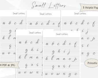 ABC Belettering Werkbladen Afdrukbaar, Afdrukbare Handschrift Werkbladen, Handlettering praktijk, Nette Handschrift Oefenbladen