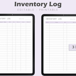 Editable Inventory log, Inventory Tracker, Product inventory, Inventory Management, Inventory Template, Inventory sheet, Product Inventory
