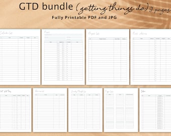 Printable Getting Things Done GTD Planner, GTD Worksheets, Getting ...