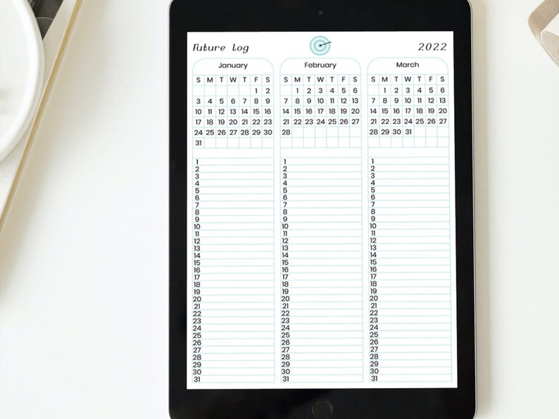 Printable 2022 Future Log, Calendar Planner, Calendar Template ...