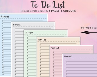 Afdrukbare takenlijst, to-do lijst pagina's, dagelijkse takenlijst, productiviteitsplanner, bucketlist, taakbeheer, minimale to-do lijst afdrukbaar