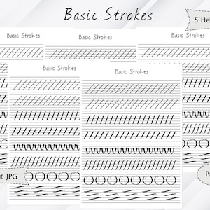 Basic Strokes Handwriting Practice Sheet, Printable Handwriting ...