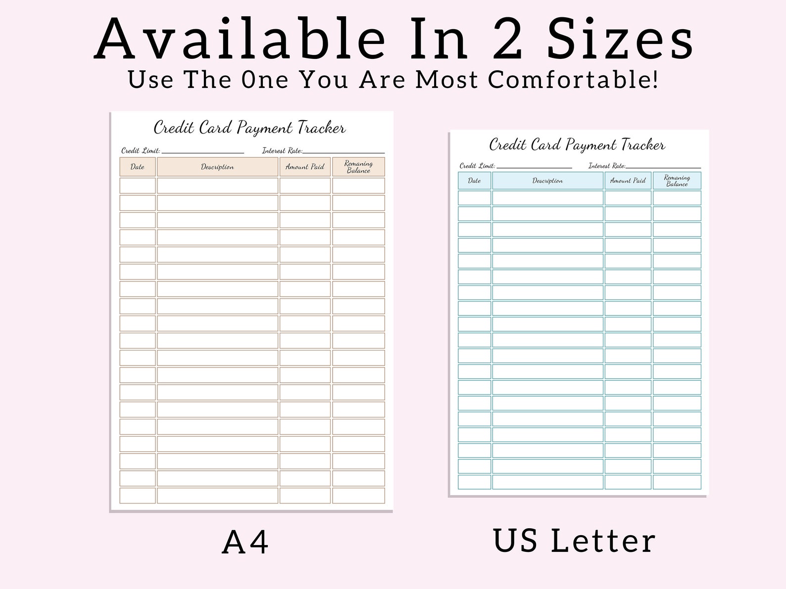 Printable Credit Card Payment Tracker, Credit Card Payment Plan - Etsy