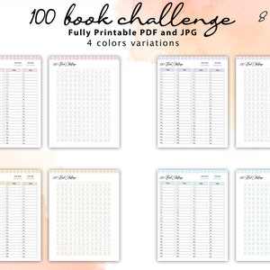 100 Book Challenge, Reading Journal, Book Tracker, Reading Planner, Book Review Journal, Bookshelf, Reading List Challenge, Reading plan