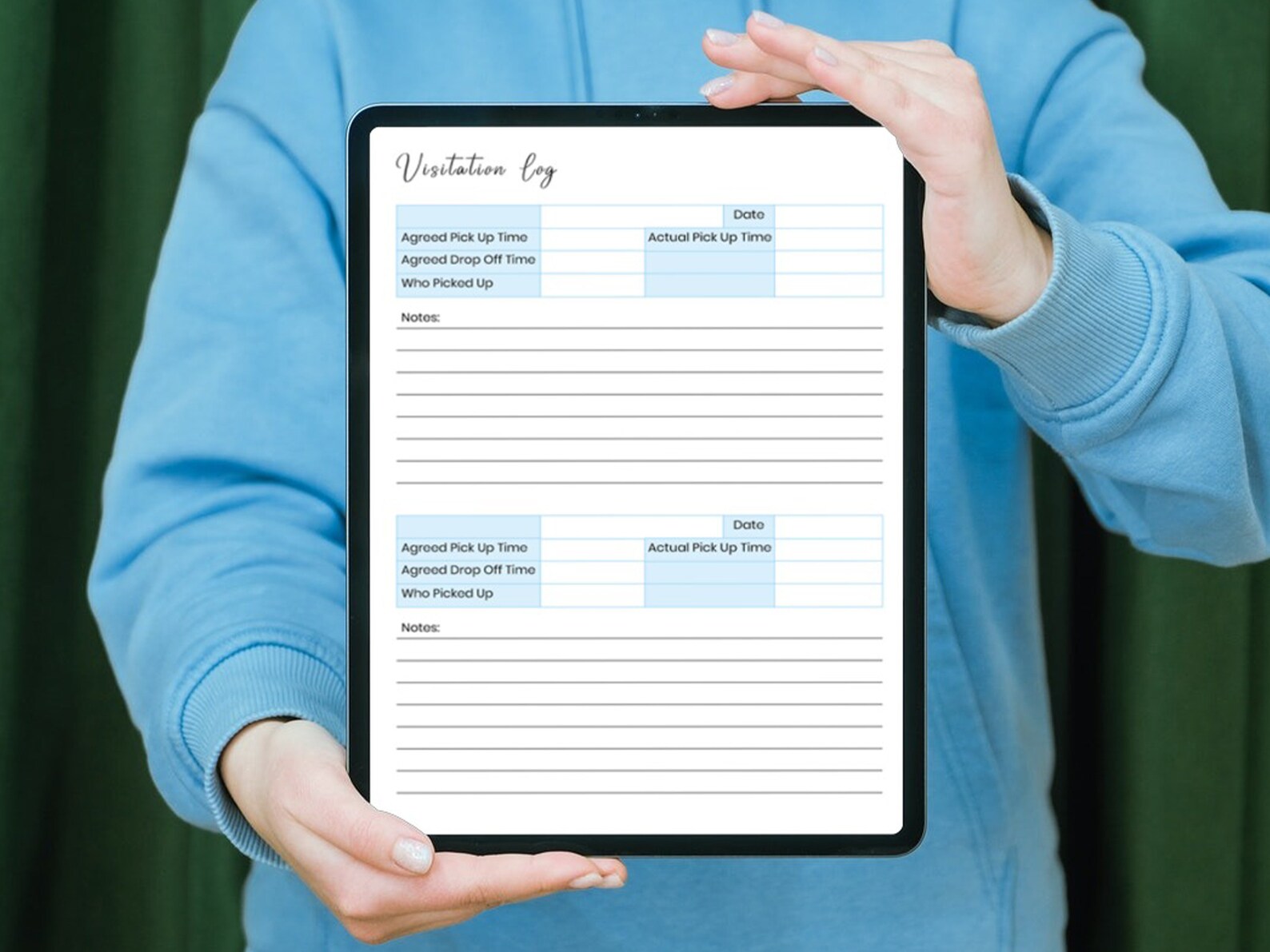 Printable Visitation Log, Visits Tracker, Visitation Notes Etsy