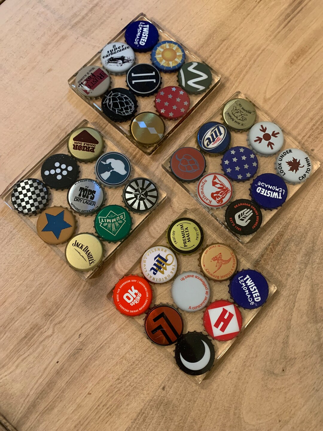 Beer Cap Coasters Etsy