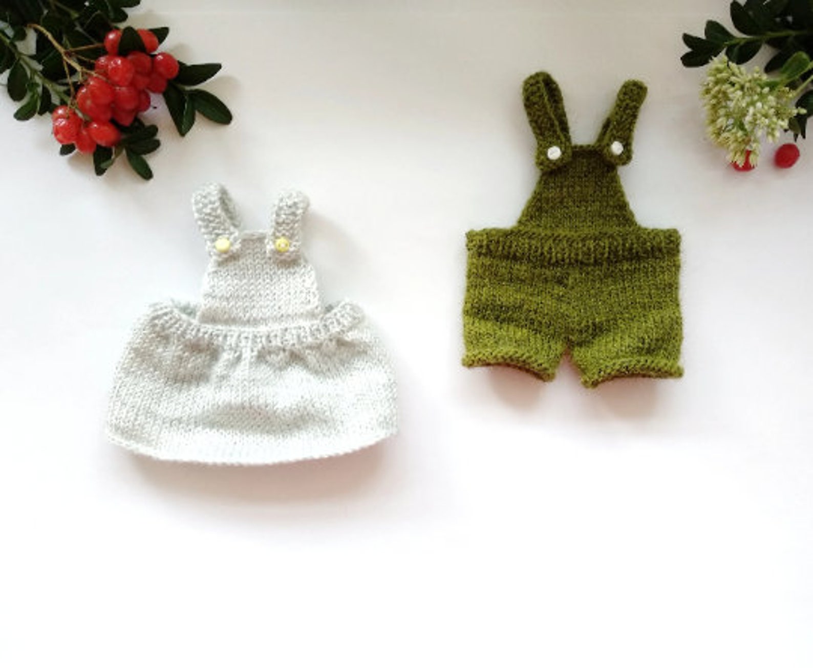 KNITTING PATTERN Pinafore Dress and Overalls for Teddy Toy / Etsy Canada