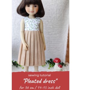 PDF-sömnadsmönster - Plisserad klänning för Ruby Red Fashion Friends (14,5 tum / 36 cm dockor)