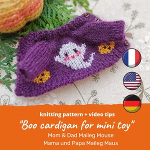 Double sided Boo sweater for Mom and Dad Maileg mouse KNIT PATTERN / Pumpkins Halloween sweater Grandparents, maus kleidung strickanleitung