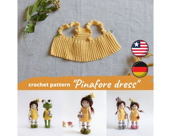 Crochet dress for doll PATTERN, Sundress for mini amigurumi toy, Skirtalls for small Waldorf doll, Romper skirt for teddy bear clothes pdf