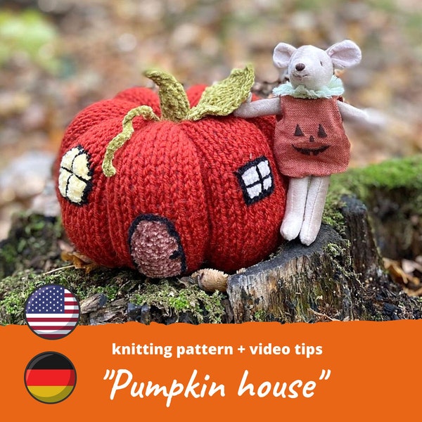 Breipatroon pompoenhuis voor Maileg Mouse, miniatuur poppenhuismeubilair, Halloween-pompoen speelgoedhuis pdf
